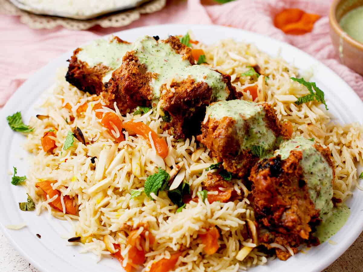 Chicken Tikka Boti Rice Platter